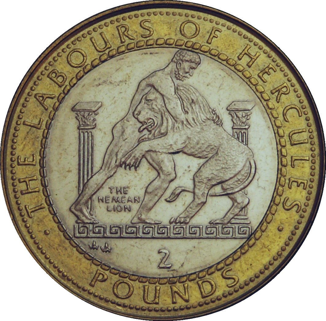 Gibraltar | 2 Pounds Coin | Queen Elizabeth II | Nemean Lion | KM755 | 1997