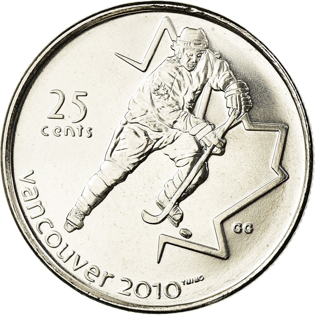 كندا | عملة 25 سنتًا | فولاذ مطلي بالنيكل | هوكي الجليد | KM:683 | 2007