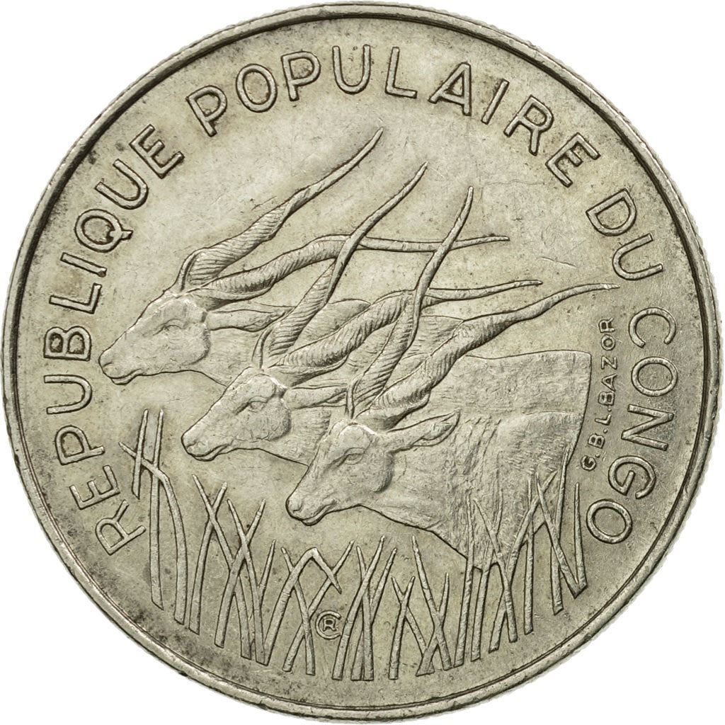 Republic of The Congo | 100 Francs Cfa Coin | Giant Elands | Km:2 | 1975 - 1990