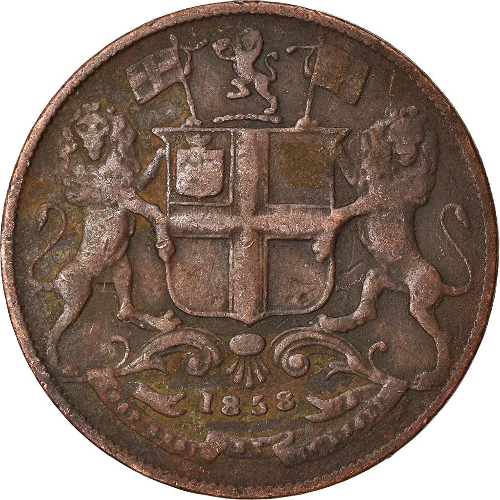 India - British | 1/4 Anna Coin | East India Company | Km:463 | 1857 - 1858