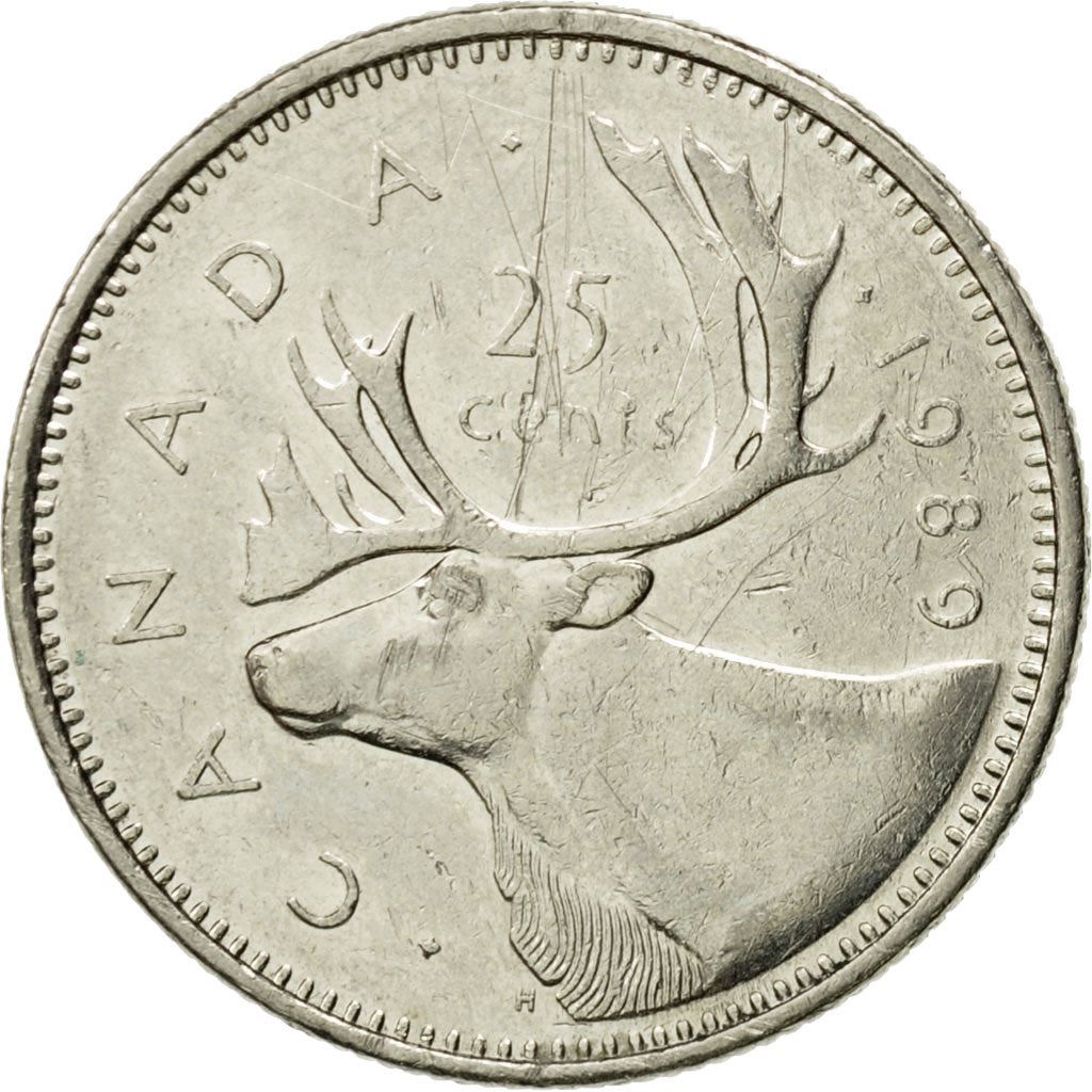 Canada | 25 Cents Coin | Nickel | 2nd portrait | KM:74 | 1979-1989