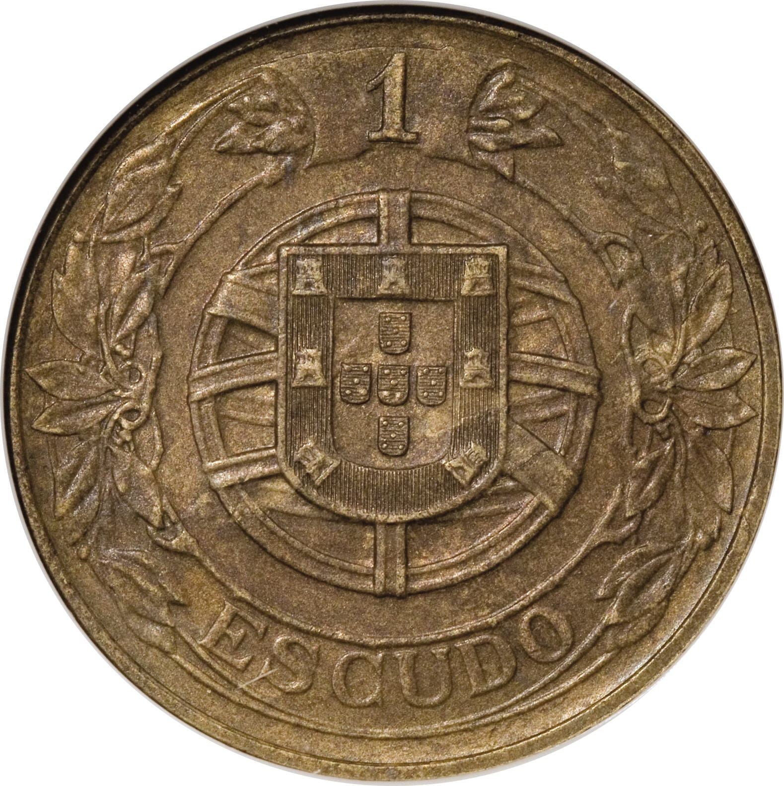 Portugal 1 Escudo Coin | Republica Head Allegory | KM576 | 1924 - 1926