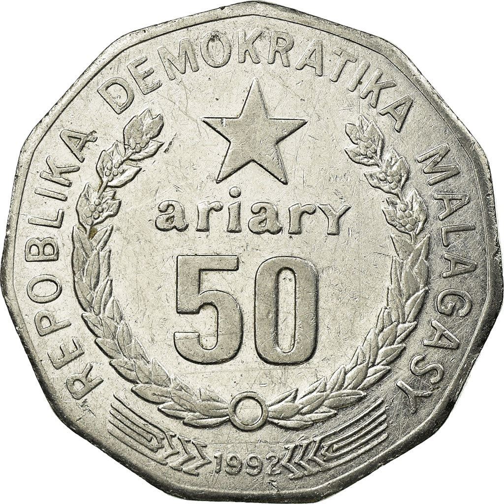 Madagascar | 50 Ariary Coin | Star | Baobab | Km:20 | 1992