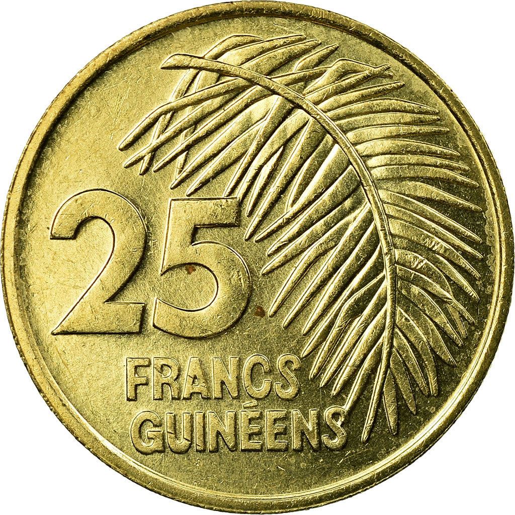 Guinea | 25 Francs Guineens Coin | Palm leaf | Km:60 | 1987