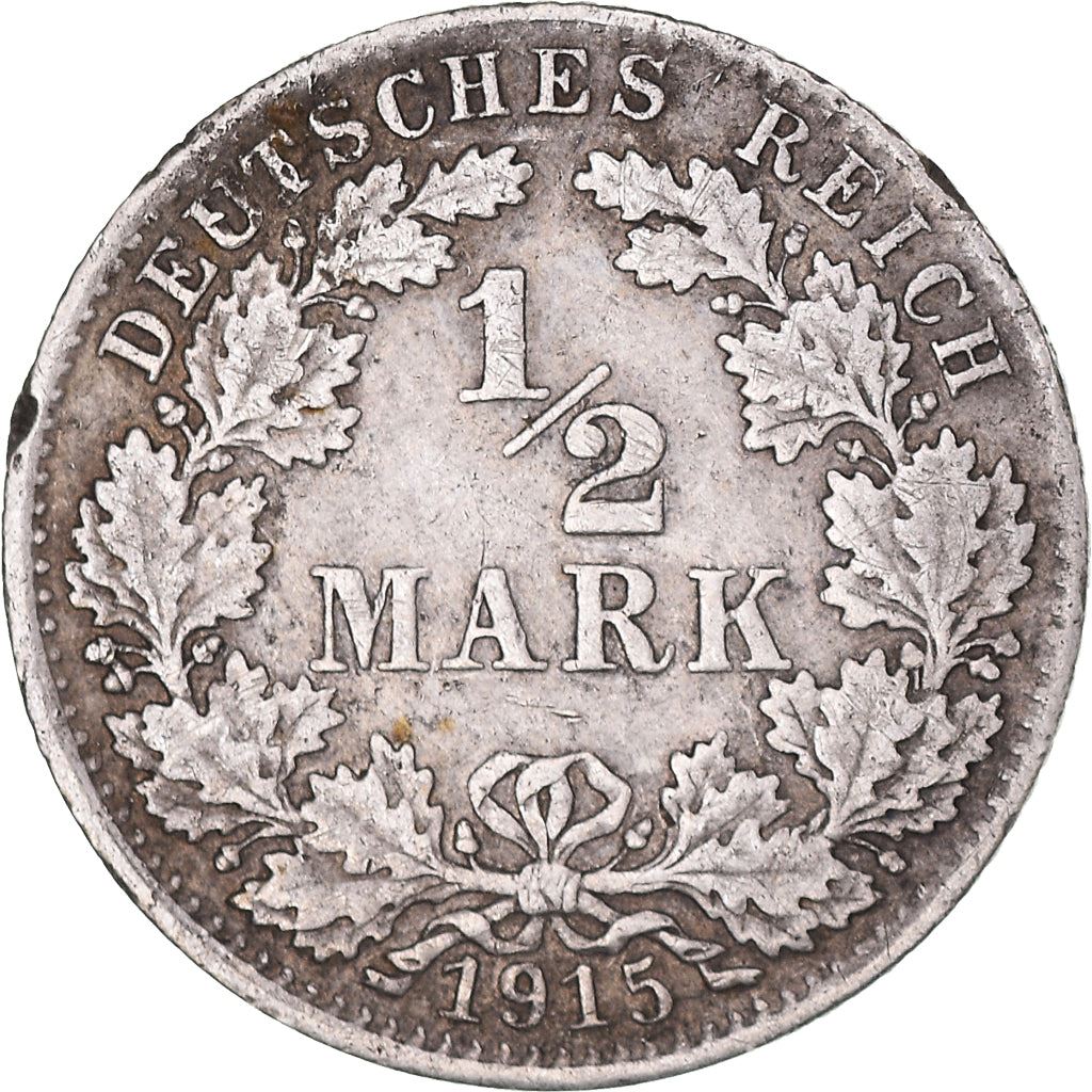 German Empire 1/2 Mark Coin | Deutsches Reich | Wilhelm II | Type 2 | KM17 | 1905 - 1919