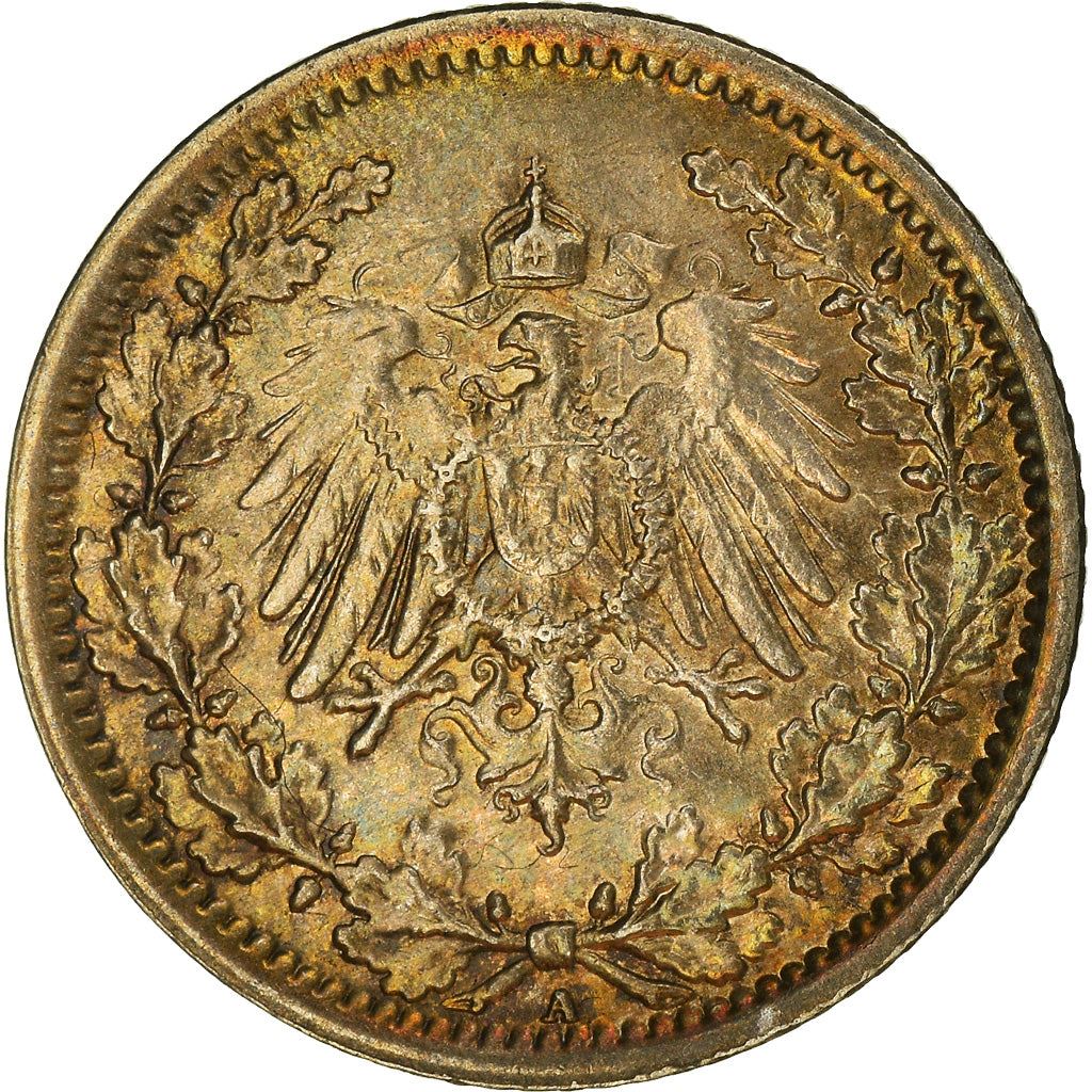 German Empire 1/2 Mark Coin | Deutsches Reich | Wilhelm II | Type 2 | KM17 | 1905 - 1919