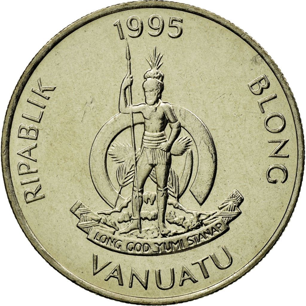 Vanuatu | 10 Vatu Coin | Melanesian Warrior | Coconut Crab | Km:6 | 1983 - 2009