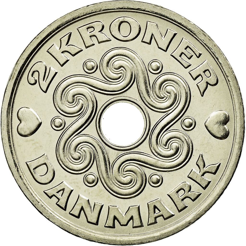 Denmark | 2 Kroner Coin | Royal monogram | Km:874 | 1992 - 2023