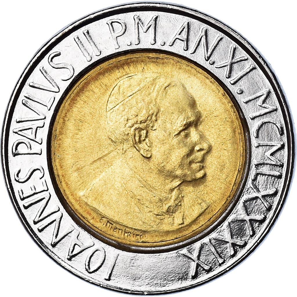 Vatican City | 500 Lire Coin | Grapevine | Km:218 | 1989