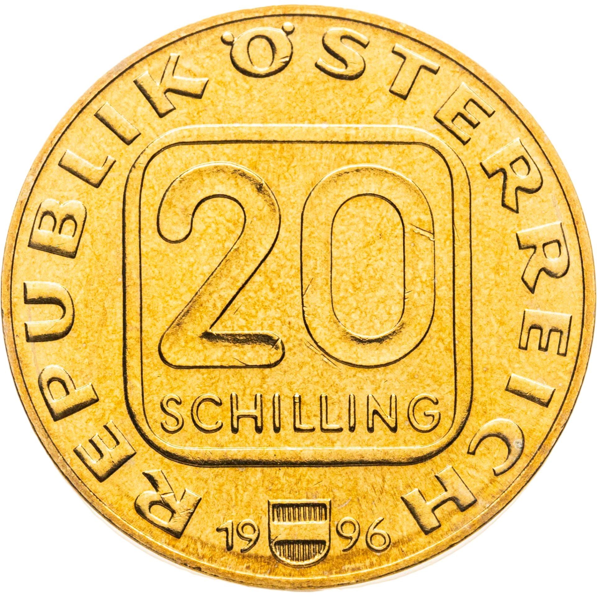 Austria | 20 Schilling Coin | Anton Bruckner | KM:3033 | 1996