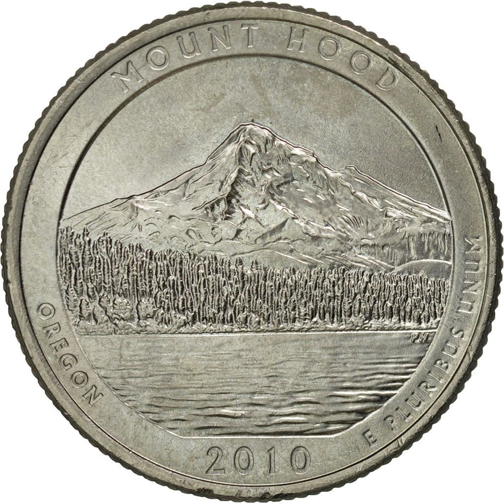 United States | 1/4 Dollar Coin | Oregon | Mount Hood | Km:473 | 2010
