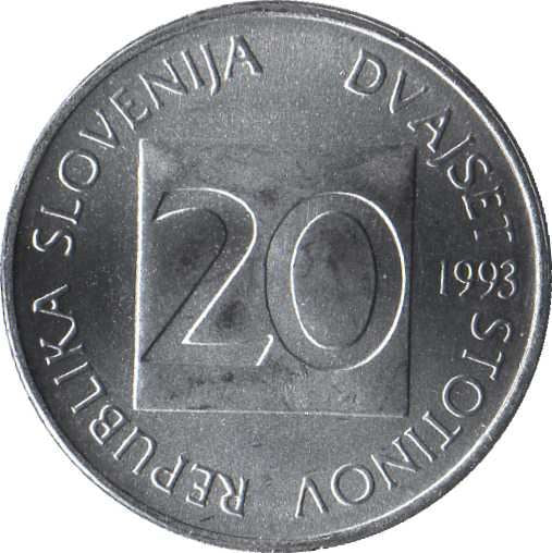 Slovenia | 20 Stotinov Coin | Owl | Km:8 | 1992 - 2006