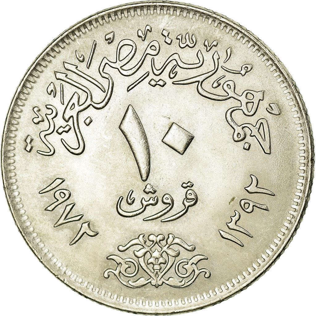 Egypt | 10 Milliemes Coin | Hawk of Quraish | Km:A426 | 1972