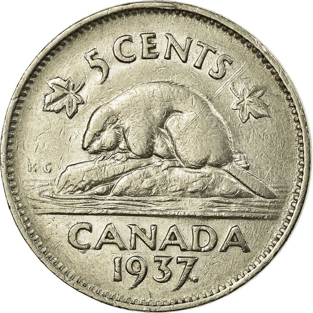 Canada | 5 Cents Coin | Nickel | KM:33 | 1937-1942