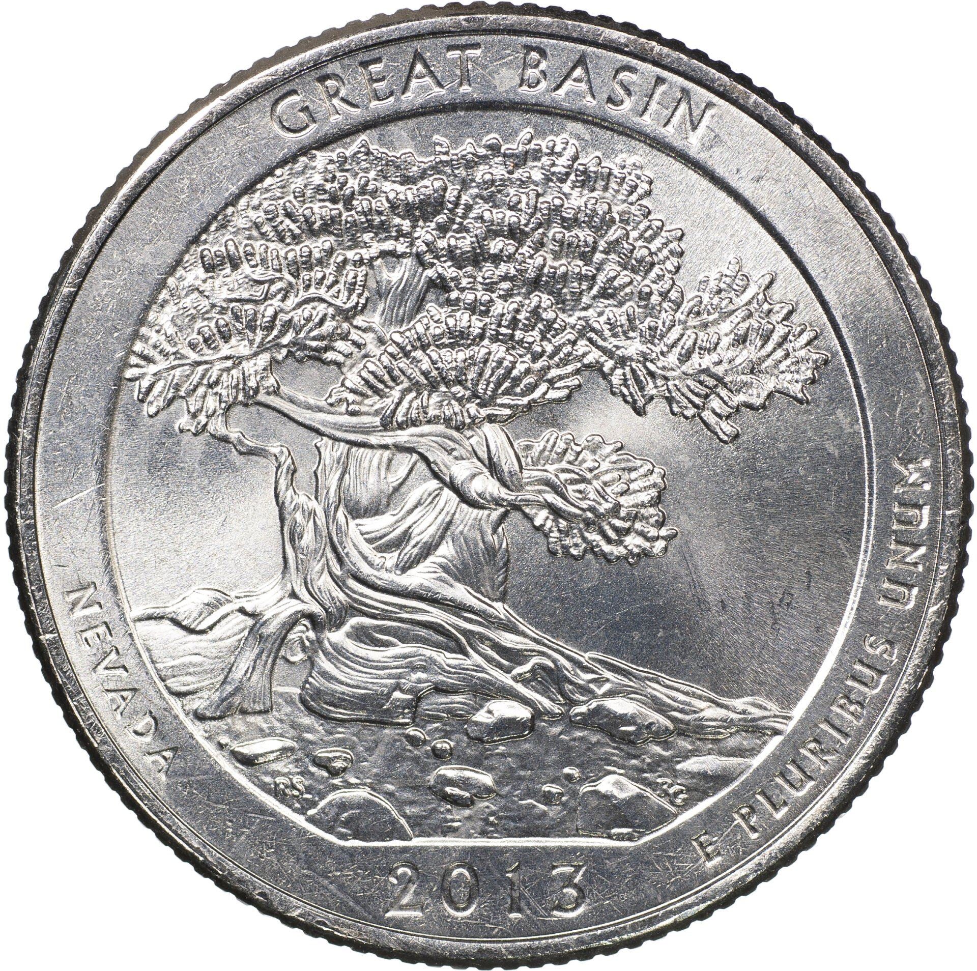 United States | 1/4 Dollar Coin | Great Basin Park | Km:544 | 2013