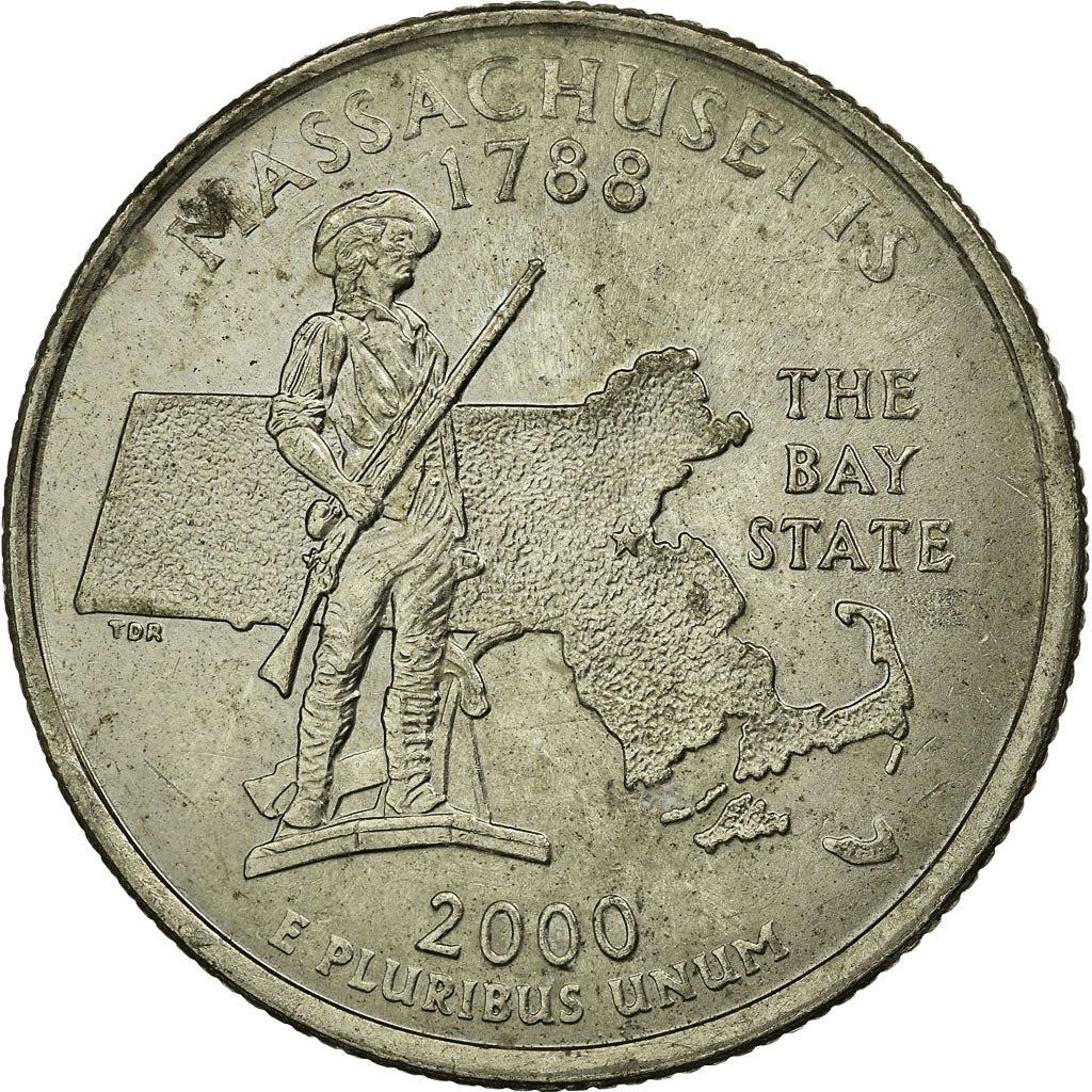 United States | 1/4 Dollar Coin | Massachusetts | Km:305 | 2000