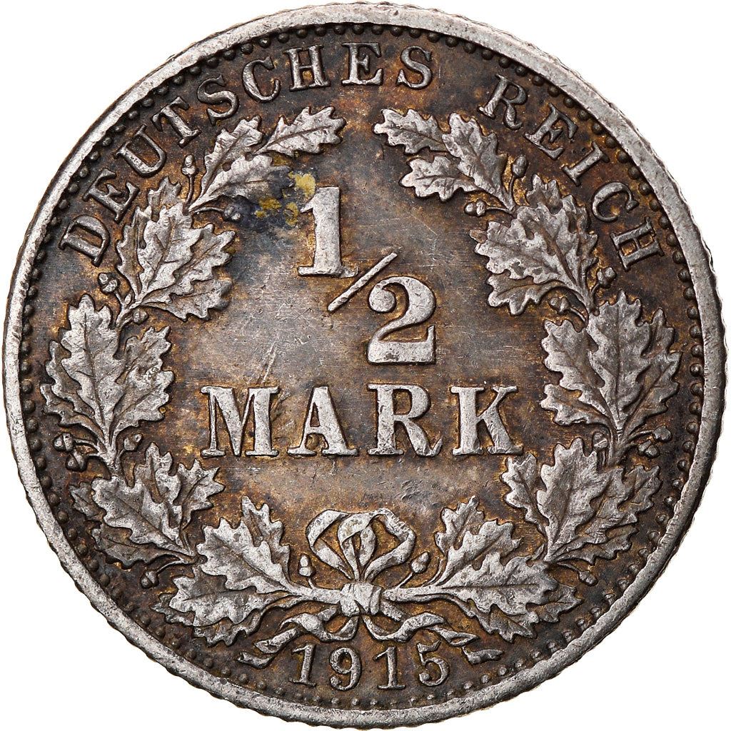 German Empire 1/2 Mark Coin | Deutsches Reich | Wilhelm II | Type 2 | KM17 | 1905 - 1919