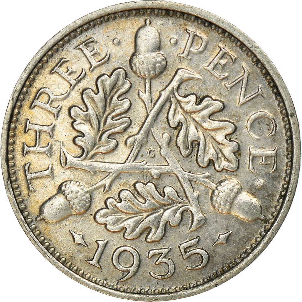 United Kingdom | 3 Pence Coin | George V | KM:831 | 1927 - 1936