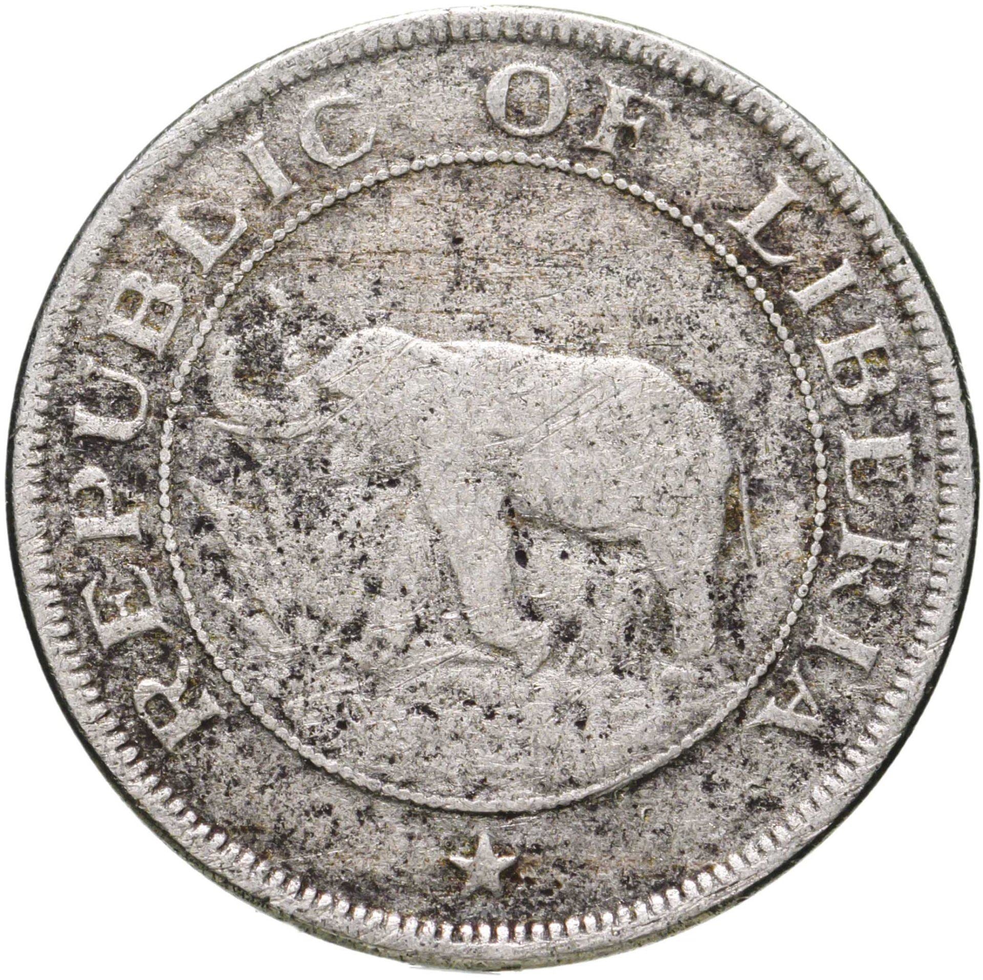 Liberia | 2 Cents Coin | Elephant | Km:12A | 1941 - 1978
