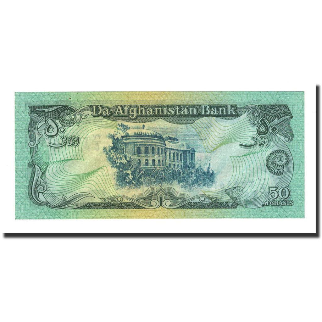 Afghanistan | 50 Afghanis Banknote | 1979 - 1991 | Eucratides I Coin | Darul Aman Palace