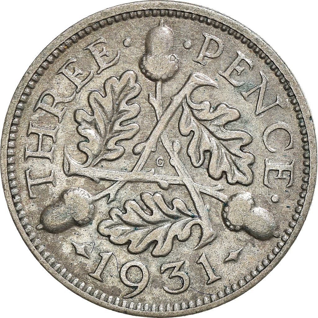 United Kingdom | 3 Pence Coin | George V | KM:831 | 1927 - 1936