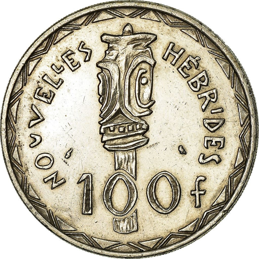 New Hebrides | 100 Francs Coin | Marianne | Bisj Totem Pole | Km:1 | 1966