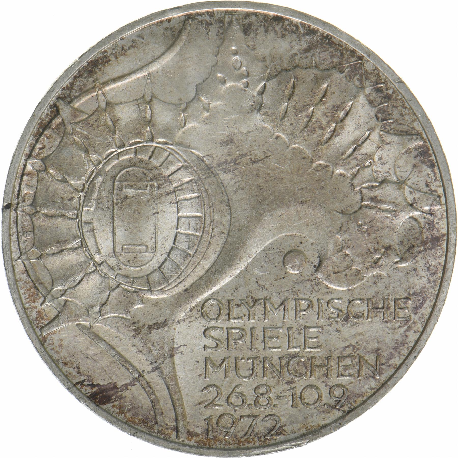 Bundesrepublik Deutschland | 10 Deutsche Mark Münze | Olympische Spiele | KM:133 | 1972