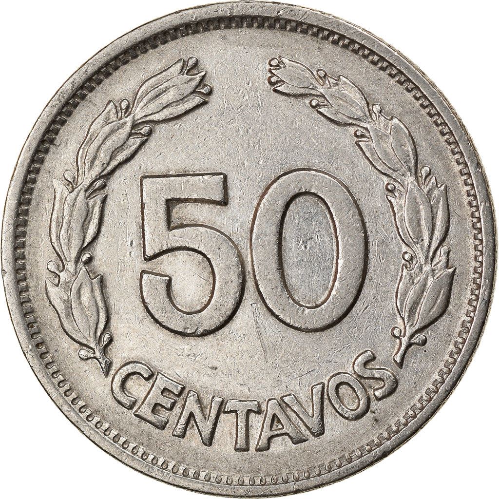 Ecuador | 50 Centavos | Nickel clad steel | Coat of Arms | KM:81 | 1963-1982