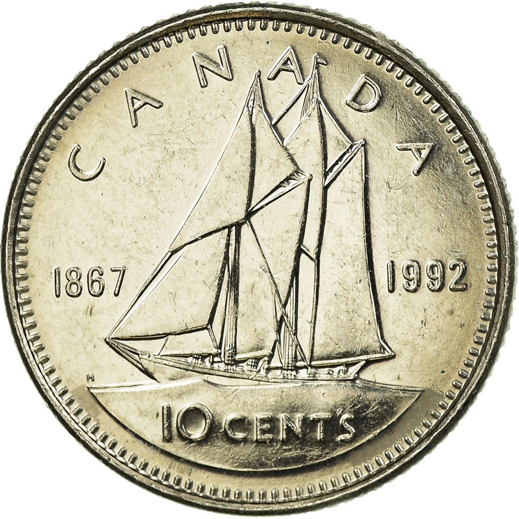 Canada | 10 Cents Coin | Nickel | Confederation | KM:206 | 1992