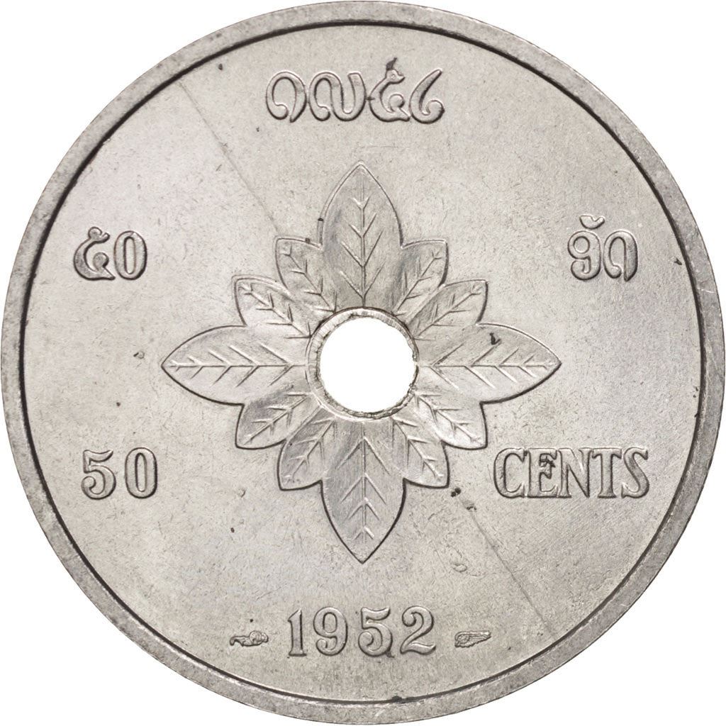 Laos | 50 Cents Coin | Constitution Book | Km:6 | 1952