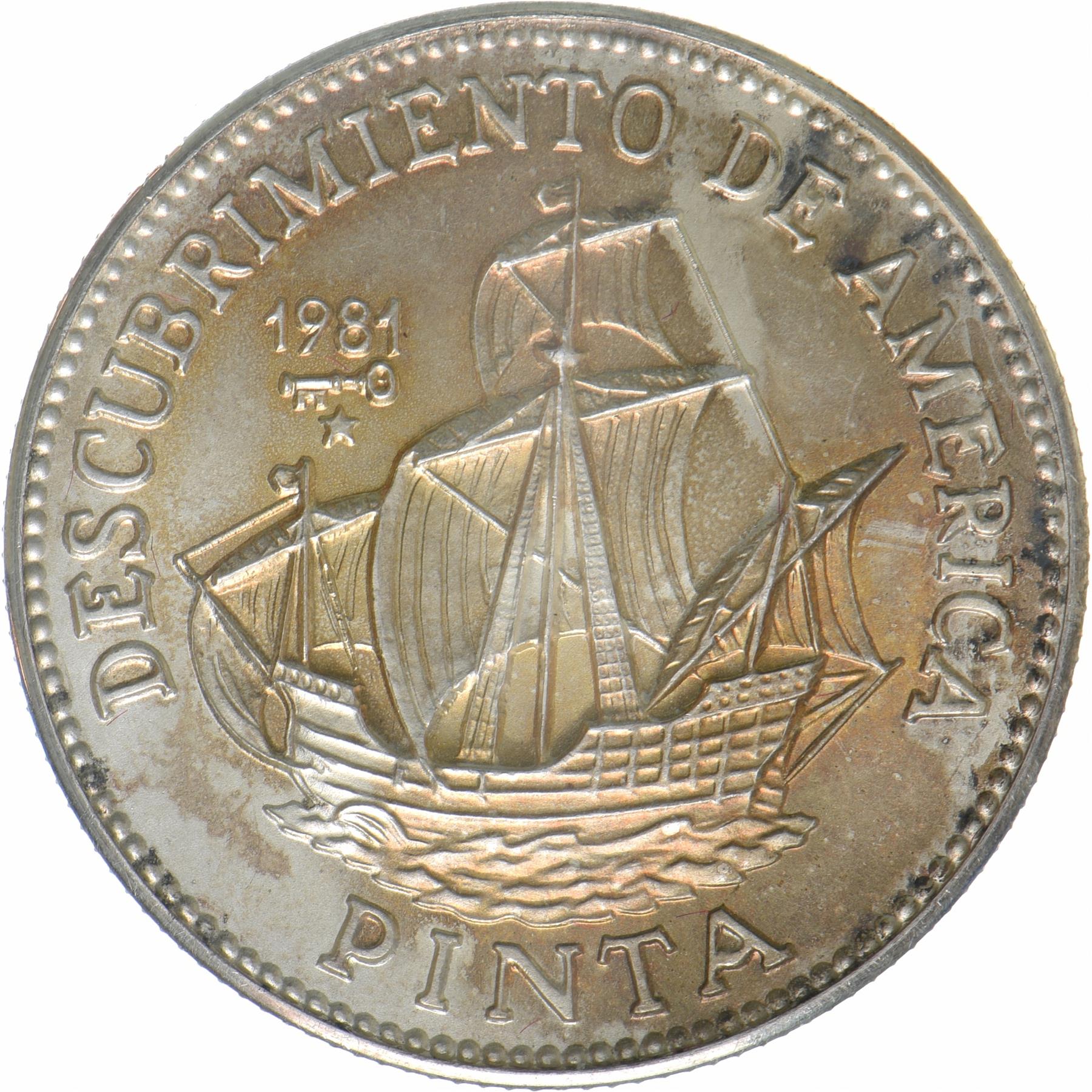 5 Pesos Coin | Pinta | KM:72 | 1981