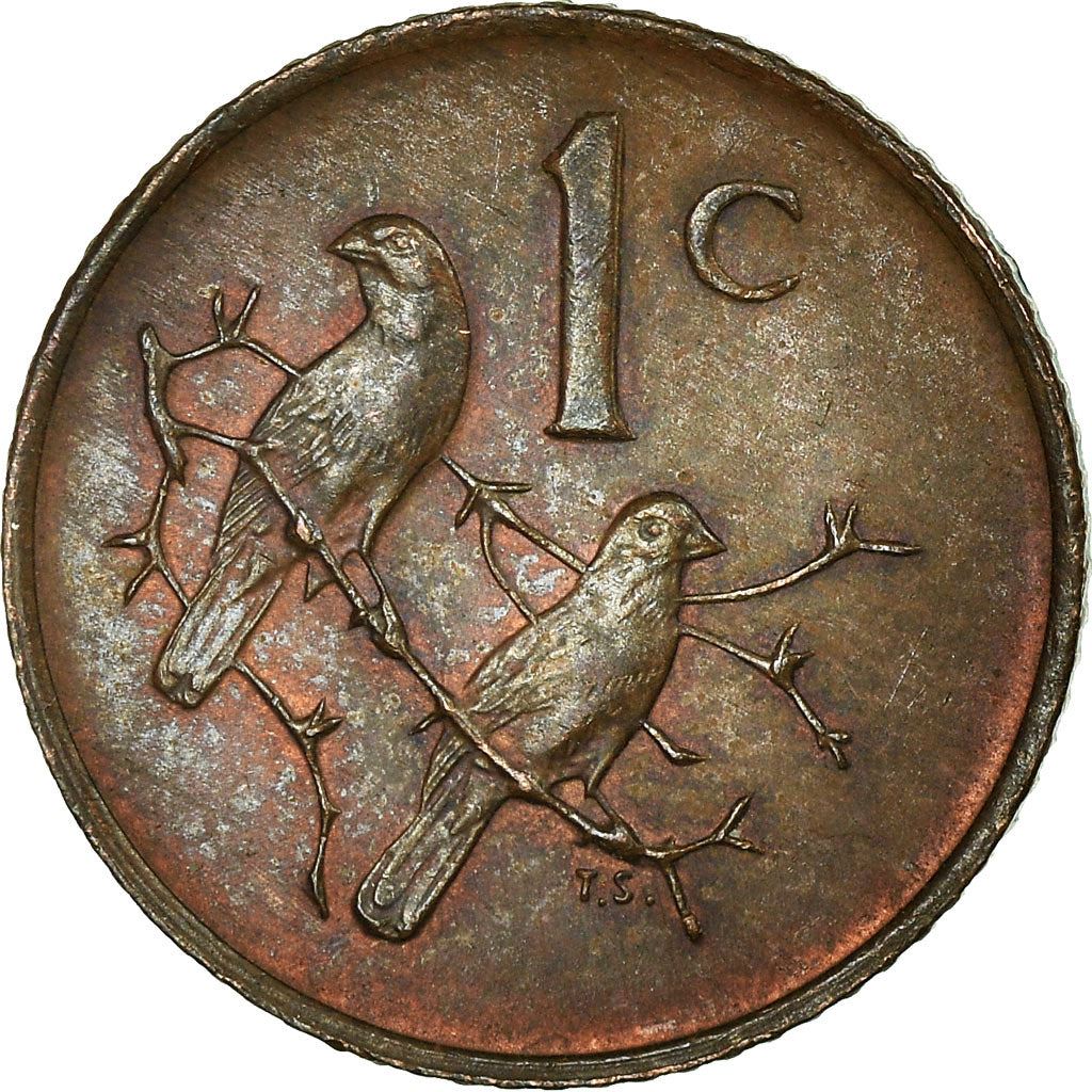 South Africa 1 Cent Coin | Afrikaans Legend - SUID-AFRIKA | KM65.2 | 1965 - 1969