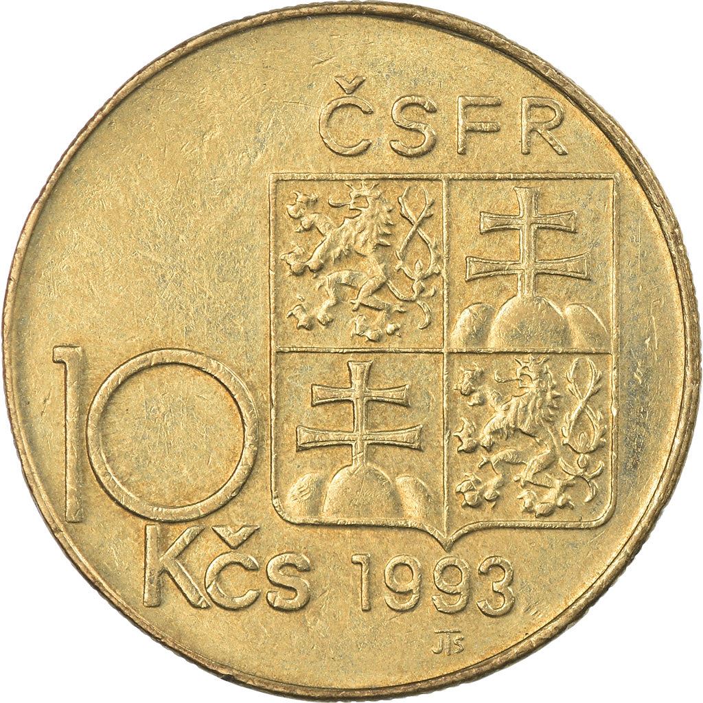 Czechoslovakia | 10 Korun Coin | T. G. Masaryk | Nickel brass | KM:139 | 1990-1993