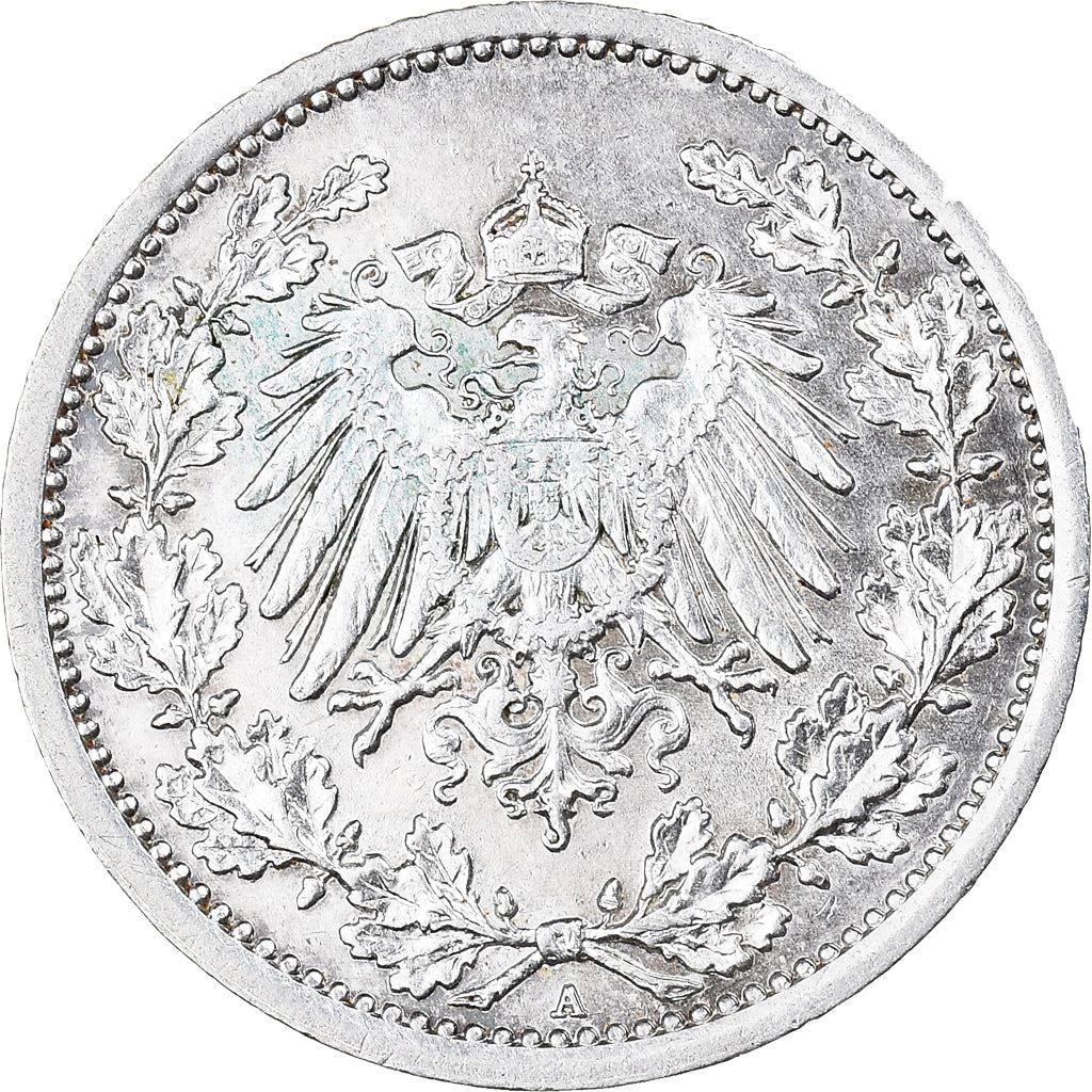 German Empire 1/2 Mark Coin | Deutsches Reich | Wilhelm II | Type 2 | KM17 | 1905 - 1919