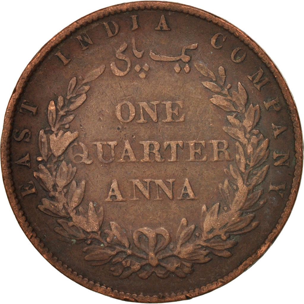 India - British | 1/4 Anna Coin | East India Company | Km:463 | 1857 - 1858