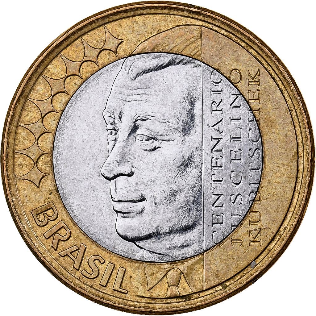 Brazilië | 1 Real Munt | Juscelino Kubitschek | Km:656 | 2002