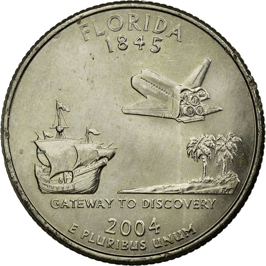 United States | 1/4 Dollar Coin | Florida | Km:356 | 2004