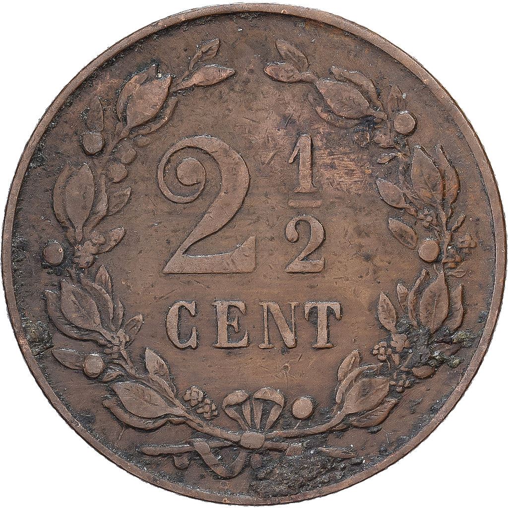 Países Bajos | Moneda de 2.5 centavos | León | Km:108 | 1877 - 1898