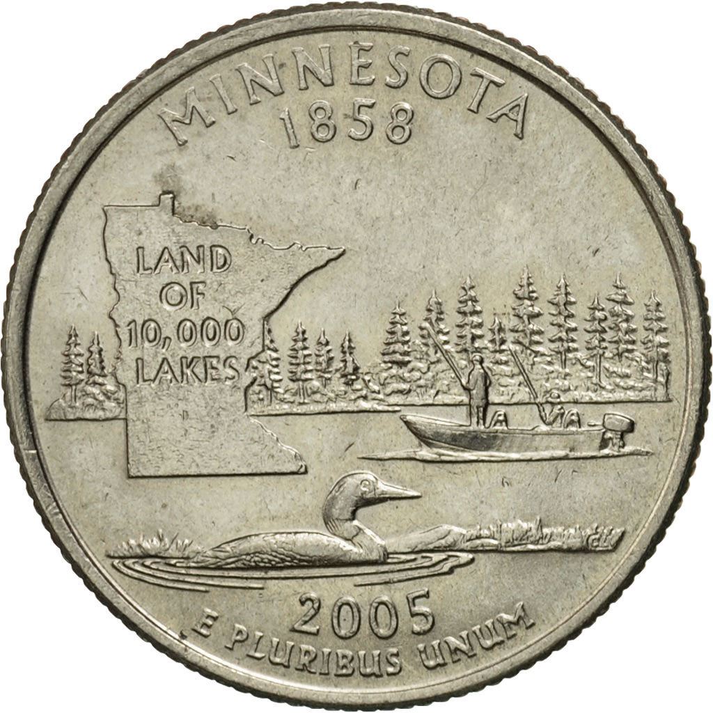 United States | 1/4 Dollar Coin | Minnesota | Km:371 | 2005