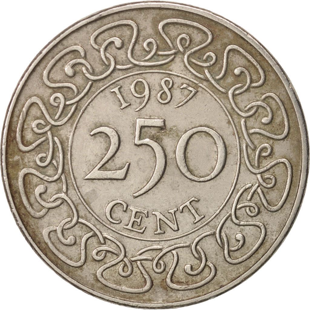Suriname | 250 Cents Coin | Wreath | Natives | Km:24 | 1987 - 2015