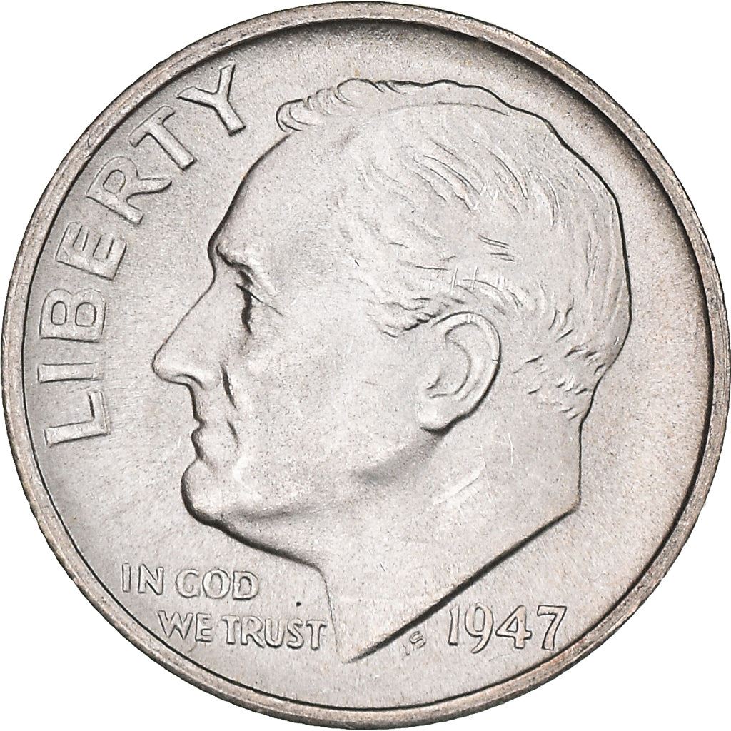 アメリカ合衆国 | 1ダイム硬貨 | フランクリン・D・ルーズベルト | KM:195 | 1946年 - 1964年