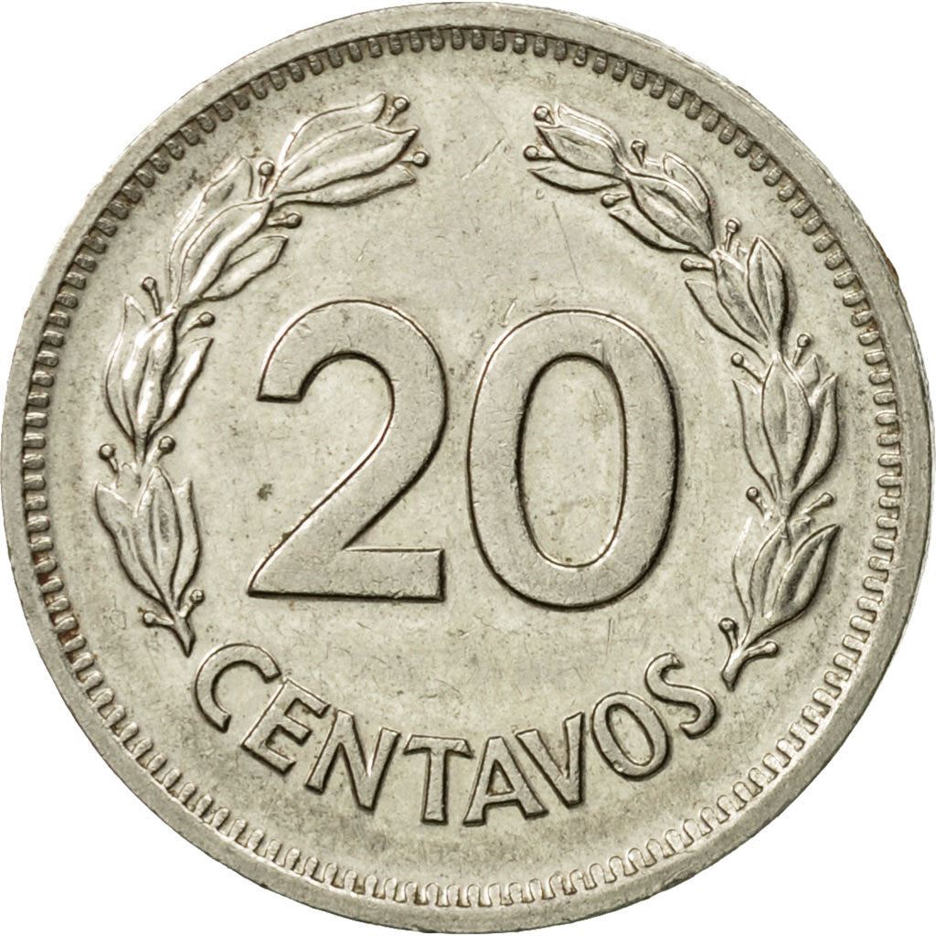 Ecuador | 20 Centavos Coin | Nickel clad steel | KM:77.2a | 1975-1981