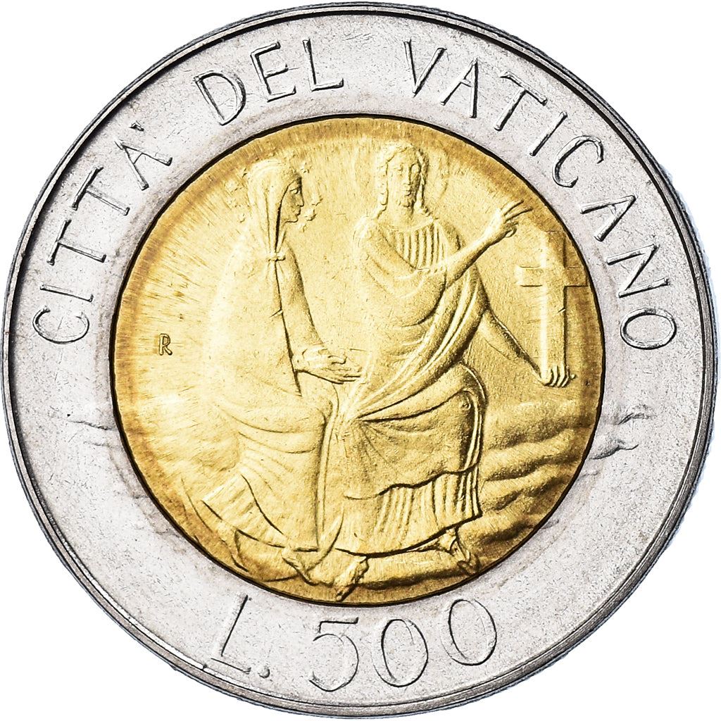 Vatican City | 500 Lire Coin | Jesus and Mary | Km:197 | 1986