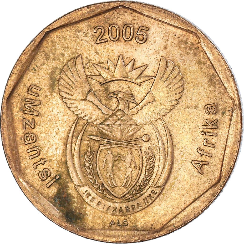 South Africa 50 Cents Xhosa Legend - uMzantsi Afrika Coin KM294 2005