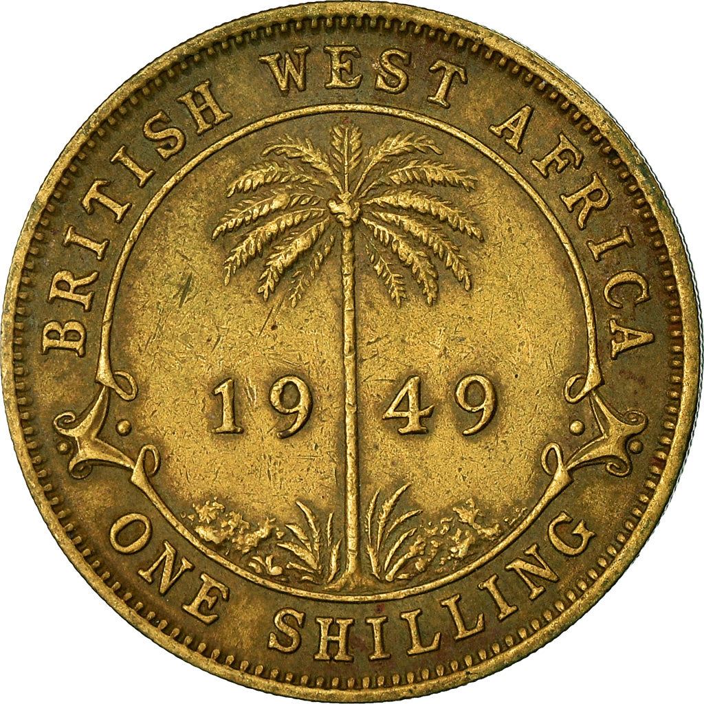 British West Africa | 1 Shilling Coin | Palm Tree | George VI | Km:28 | 1949 - 1952
