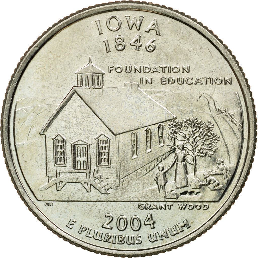 United States | 1/4 Dollar Coin | Iowa | Km:358 | 2004