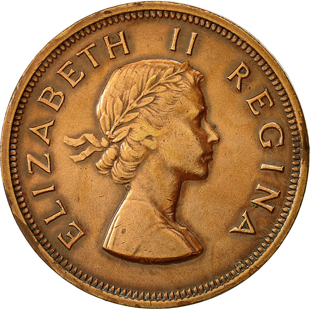 South Africa 1 Penny Coin | Elizabeth II 1st portrait | KM46 | 1953 - 1960