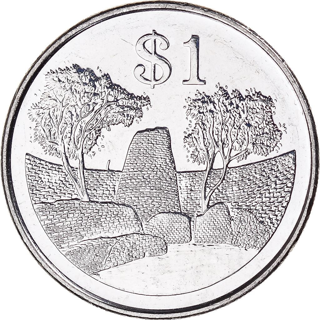 Zimbabwe | 1 Dollar Coin | National Monument View | Km:6A | 2001 - 2003