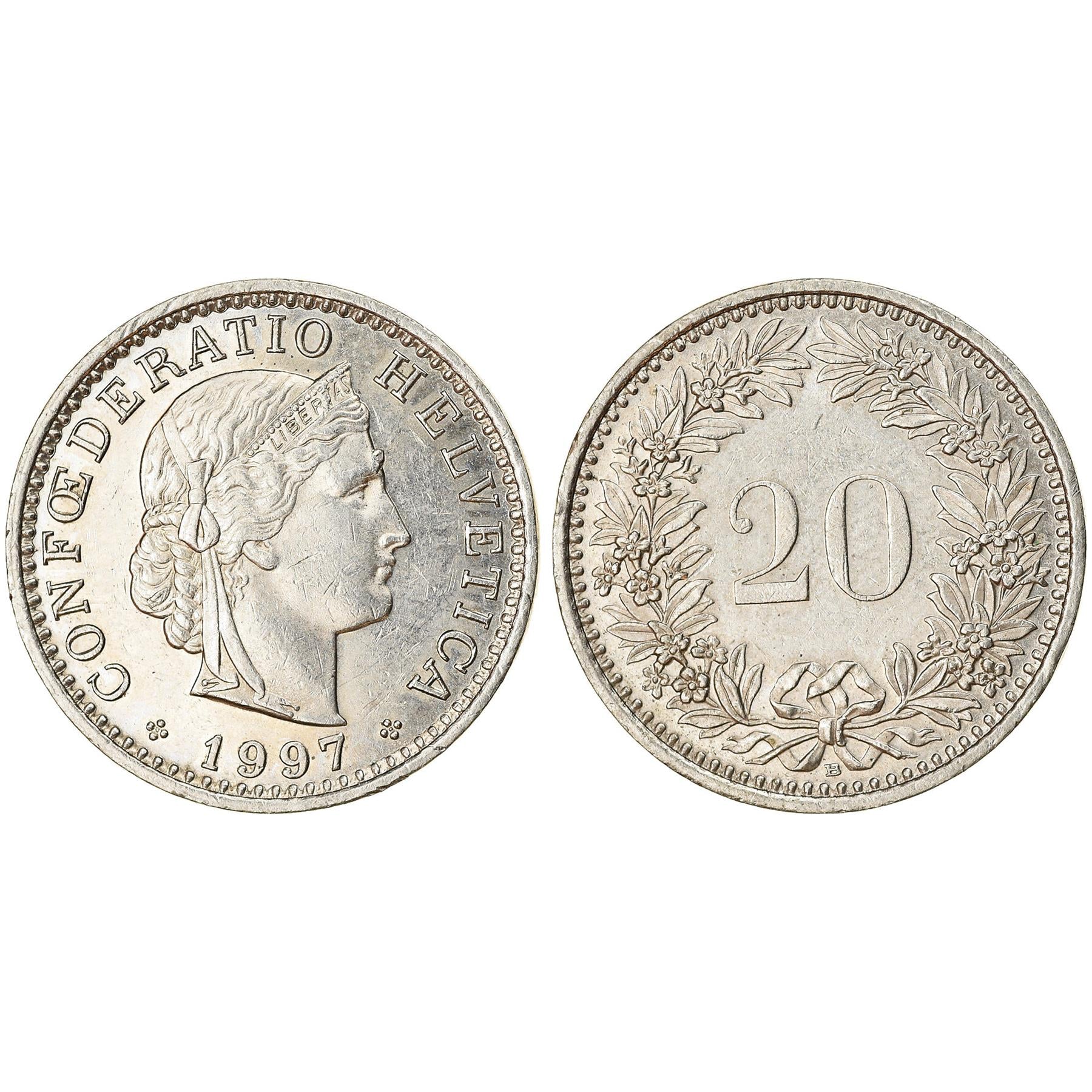 Swiss 7 Coin Set 1 5 10 20 Rappen 1/2 1 2 Francs | Wheat | Libertas |