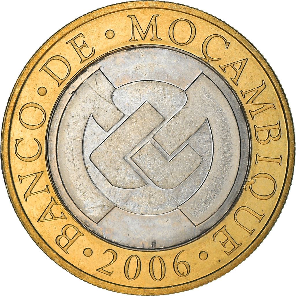 Mozambico | Moneta da 10 Meticali | Edificio della Banca | KM140 | 2006 - 2012